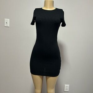 Forever 21 Black Ribbed Mini Dress